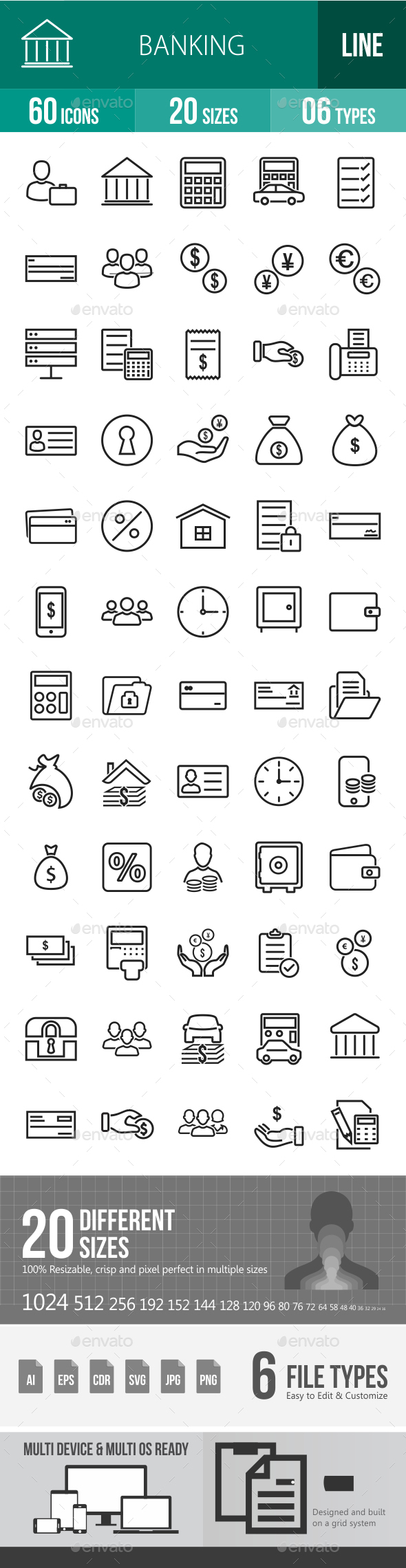 Banking Line Icons - Icons