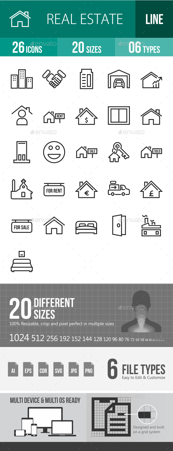 Real Estate Line Icons - Icons