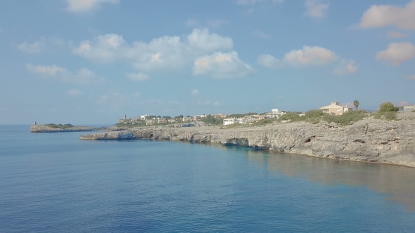 Aerial Landscape of the Beautiful Bay of Cala Mandia with a Wonderful Turquoise Sea, Porto Cristo alt