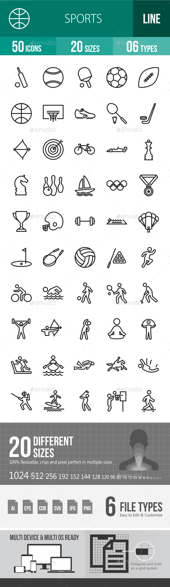 Sports Line Icons - Icons