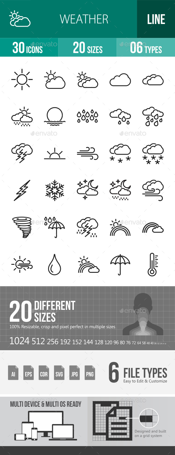 Weather Line Icons - Icons