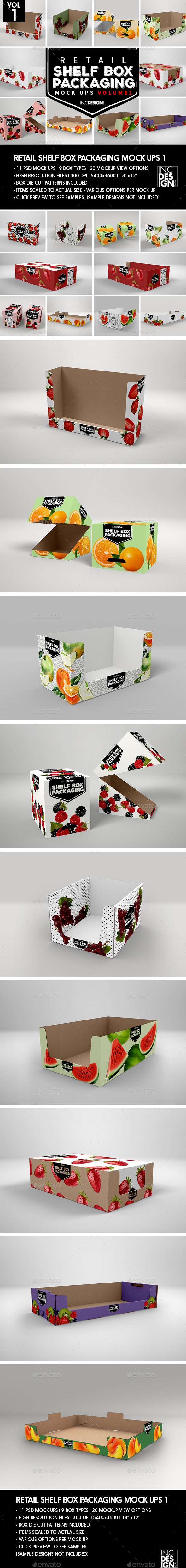 Retail Shelf Box Packaging MockUps - Food and Drink Packaging