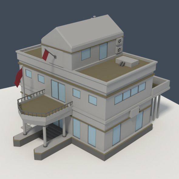 Low Poly Consulate - 3Docean 22133702