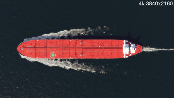 Oil Tanker Aerial View 4k