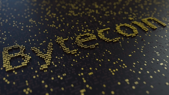 Bytecoin Word Made of Moving Golden Numbers, Motion Graphics | VideoHive