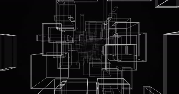 Abstract geometric background. Geometric lines tunnel moving into the distance alt