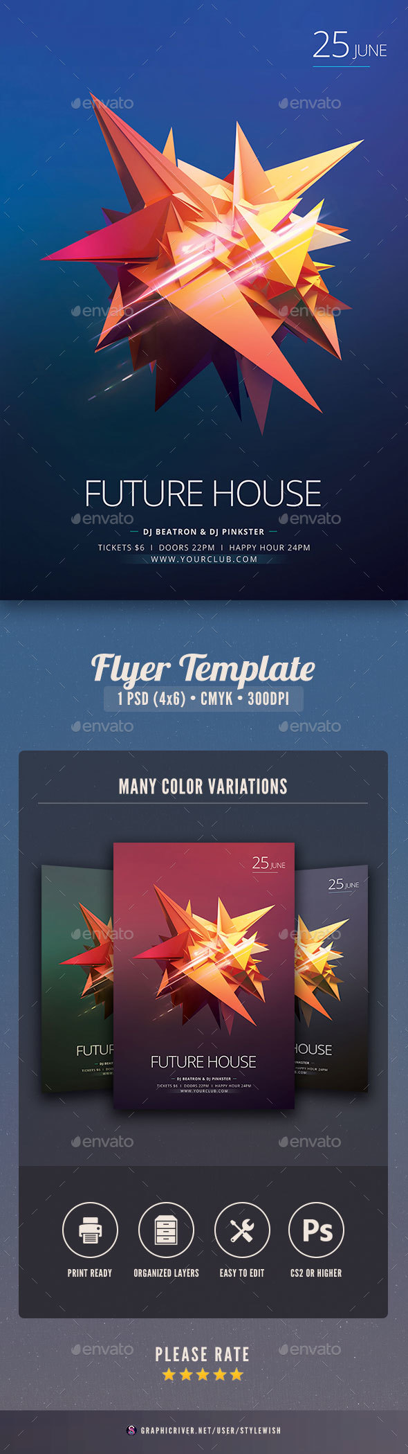 Future House Flyer - Clubs & Parties Events