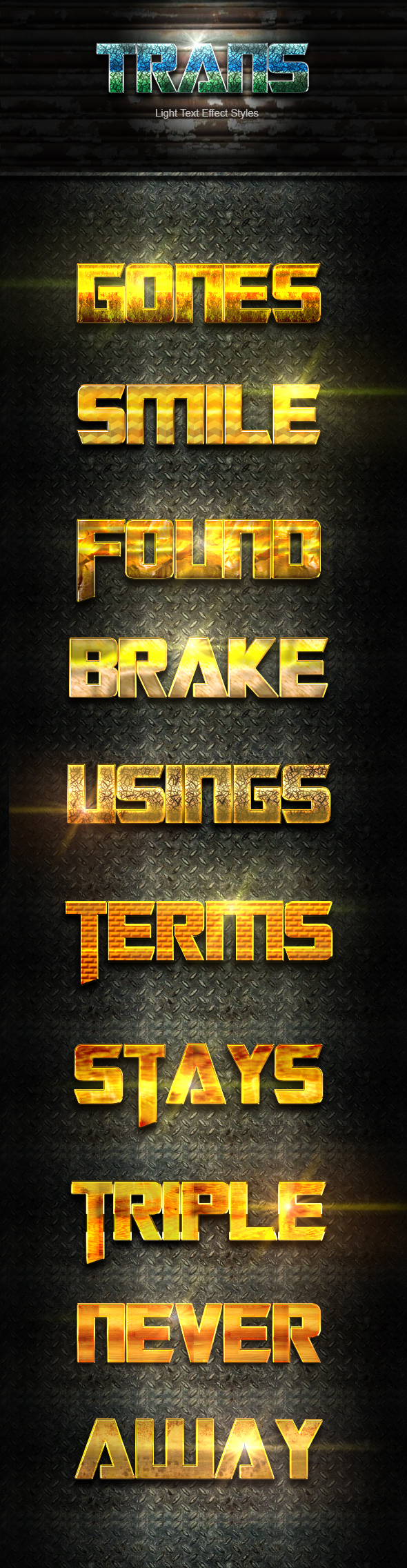 10 Photoshop Trans Gold Styles Effect Vol 41 - Text Effects Styles