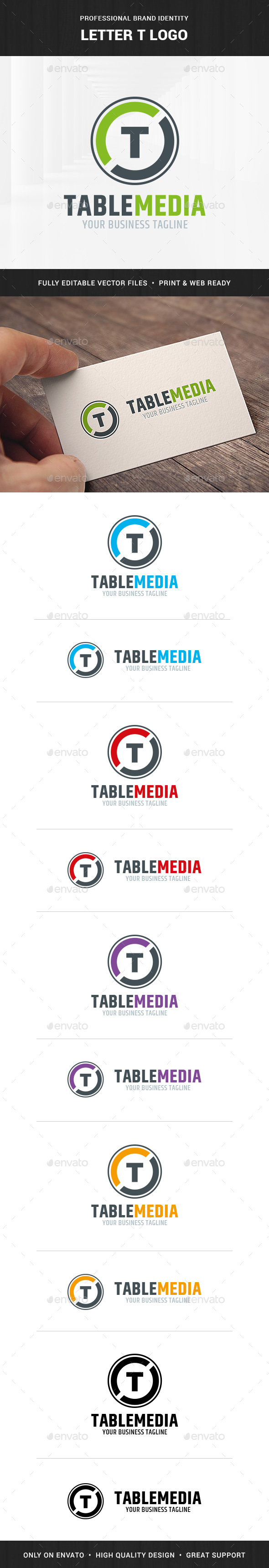 Letter T Logo Template - Letters Logo Templates