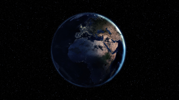 Realistic Earth Rotating in Space