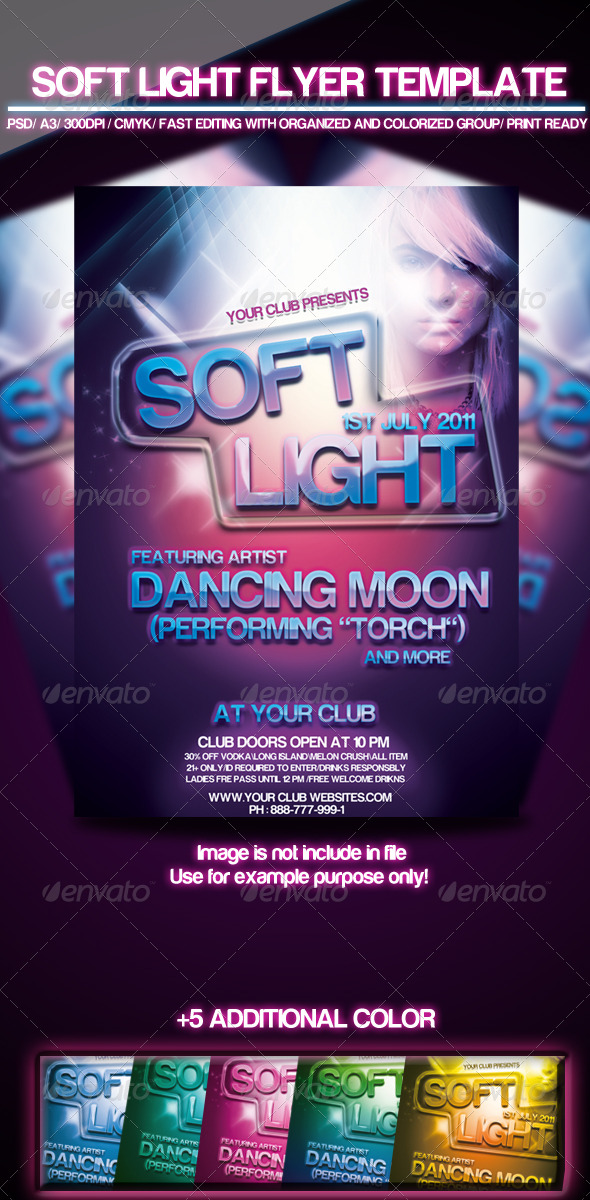 Soft Light Flyer Template - Clubs & Parties Events