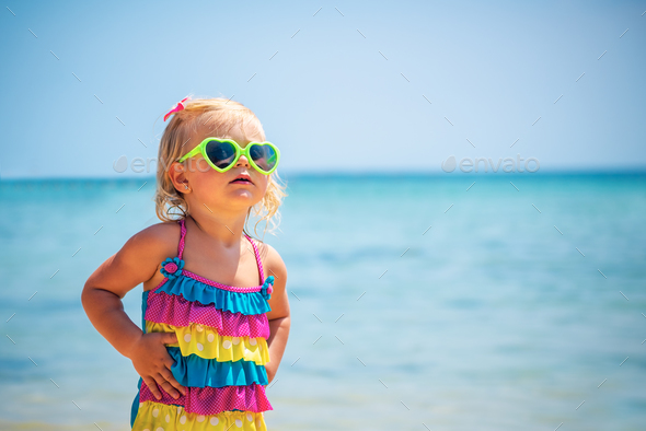 cute baby girl with sunglasses