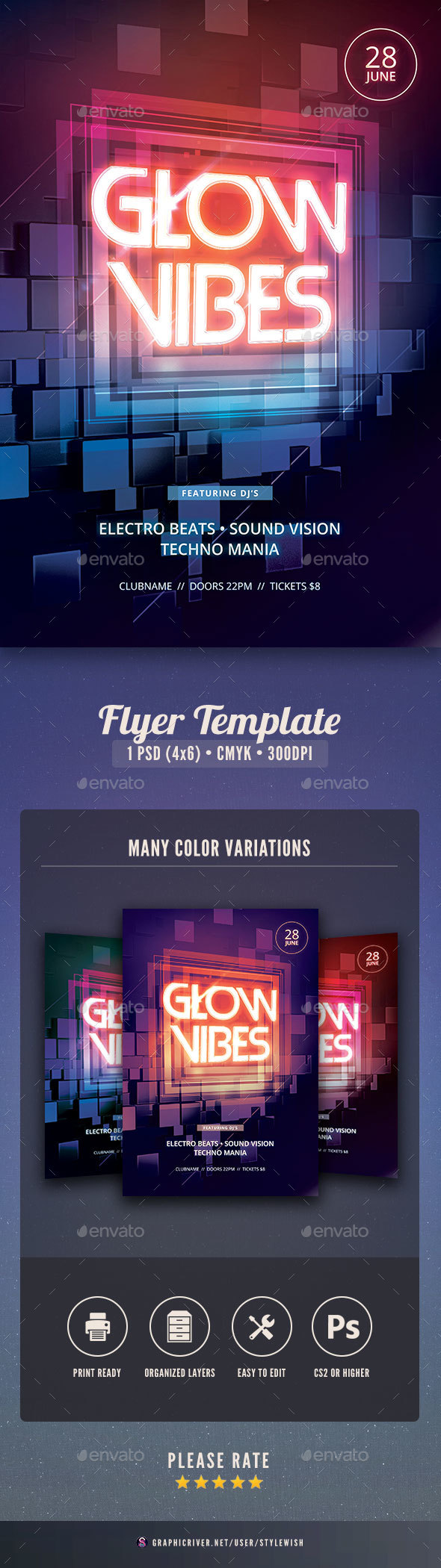 Glow Vibes Flyer - Clubs & Parties Events