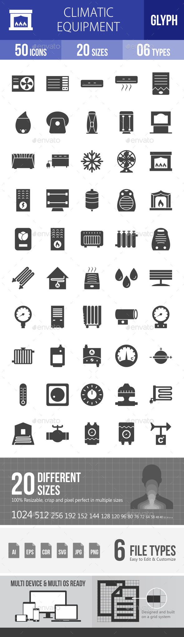 Climatic Equipment Glyph Icons - Icons