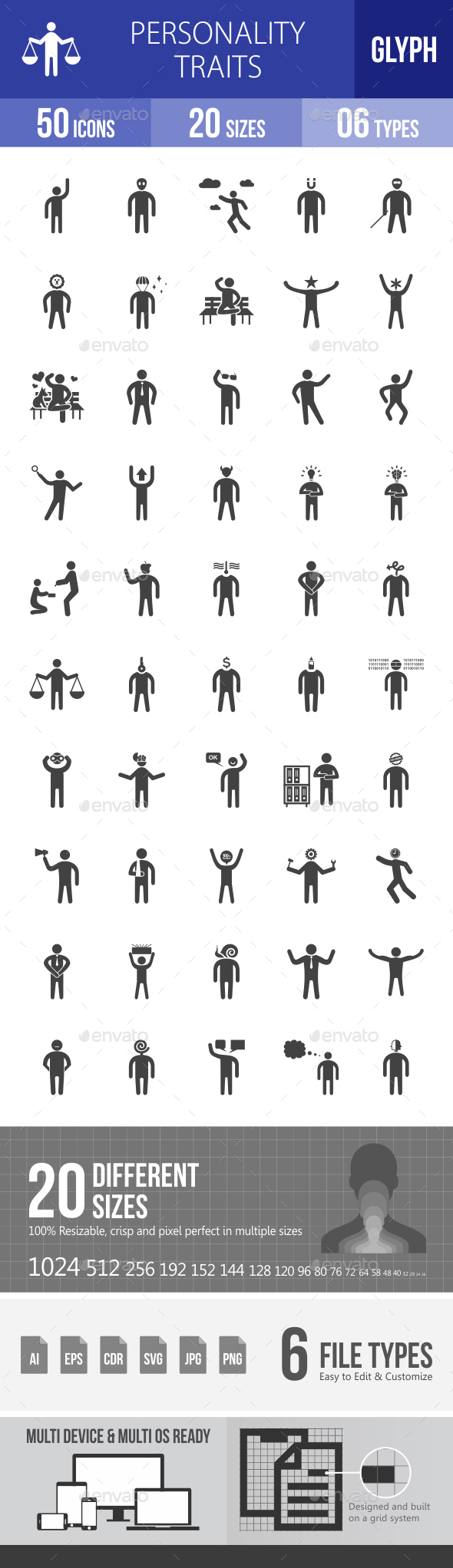 Personality Traits Glyph Icons - Icons