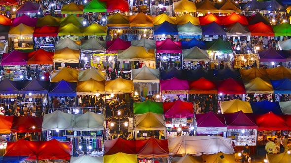 High View of Night Market Ratchada in Bangkok alt