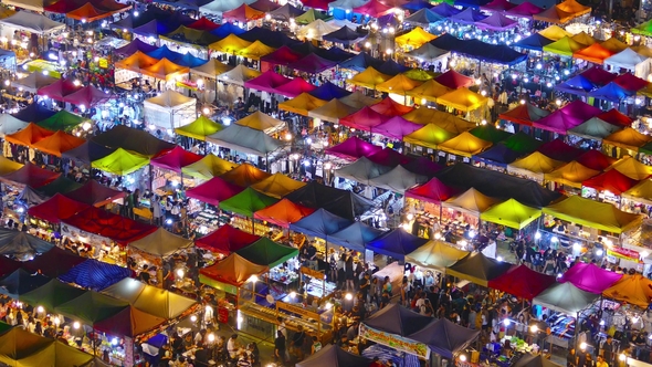 High View of Night Market Ratchada in Bangkok alt