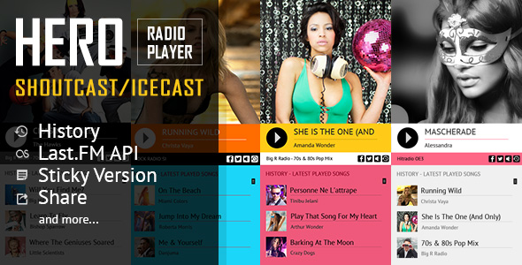 Hero - Shoutcast and Icecast Radio Player With History - CodeCanyon Item for Sale