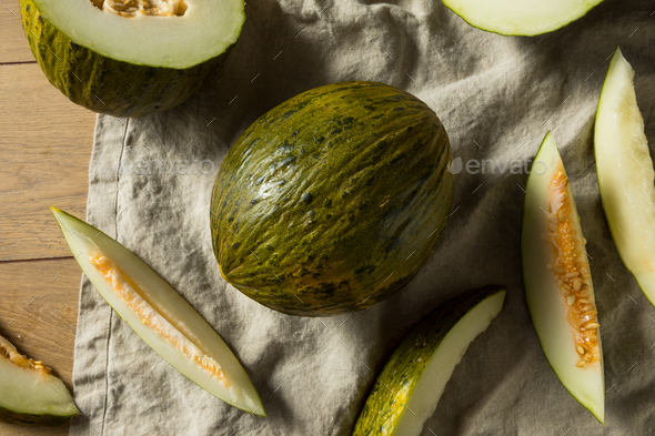 Raw Green Organic Santa Claus Melon Stock Photo By Bhofack2