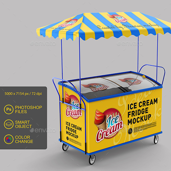 Ice Cream Fridge Mockup By Idaeway Graphicriver