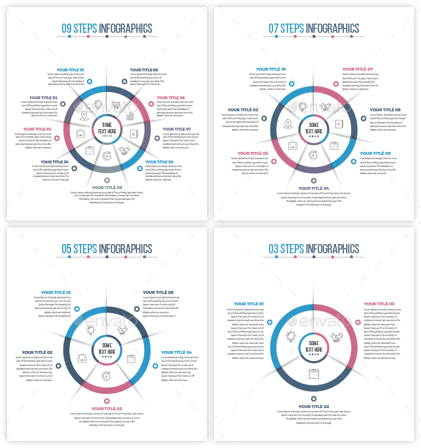 Business Circle Infographics (03 to 09 Odd Steps) - Infographics