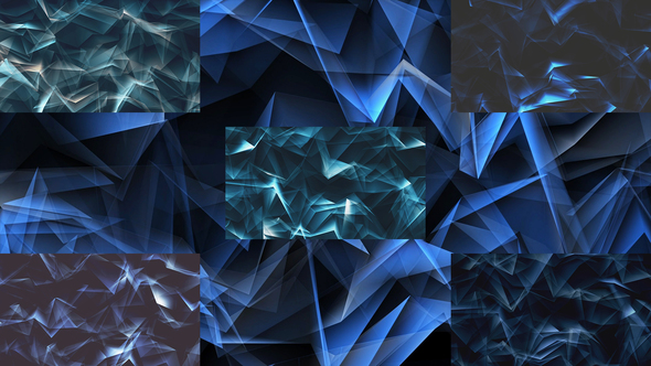 Abstract Blue Glowing Lines Geometrical Refraction