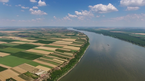Fields on High Bank of Danube River alt