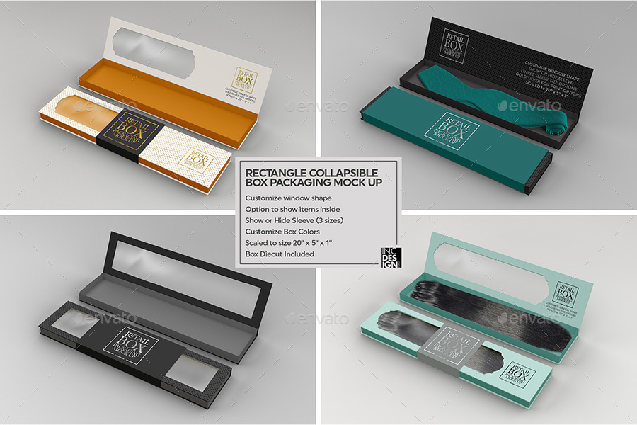 Download Rectangle Collapsible Box Packaging Mockup by incybautista ...