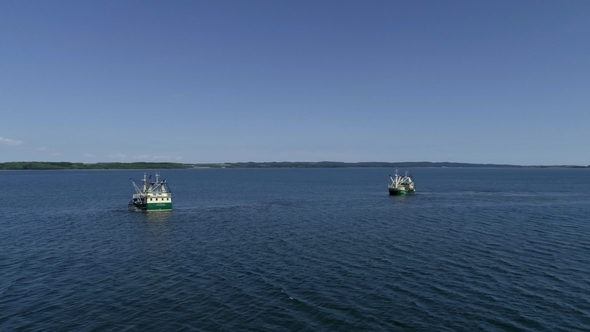 Fishing Trawlers at Sea alt