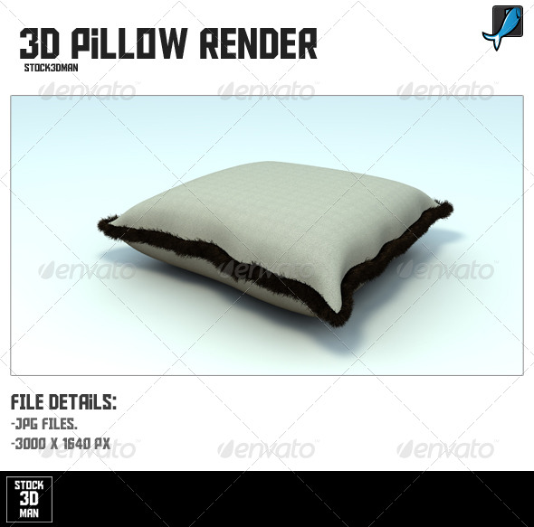 3D Pillow Render - Objects 3D Renders