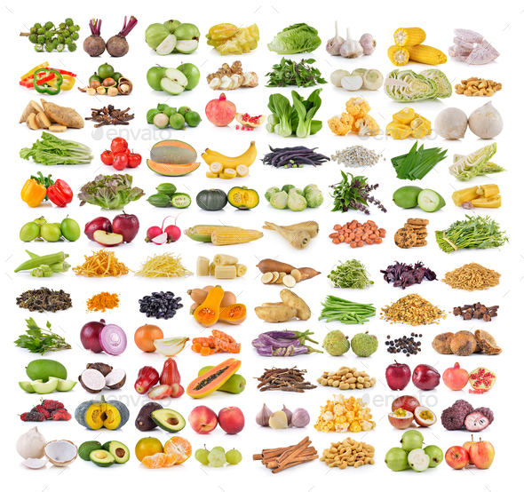 set of fruit and vegetable - Stock Photo - Images