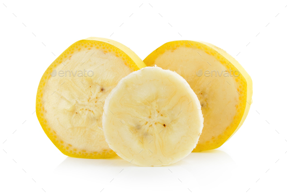 Isolated Banana. Ripe banana slice isolated on white background with  clipping path (at ALL sizes). Isolation is on a transparent layer in the PNG  form Stock Photo - Alamy