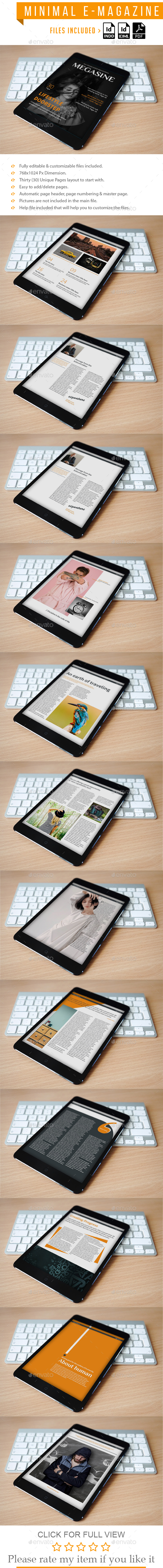 Minimal E Magazine Template - Digital Magazines ePublishing