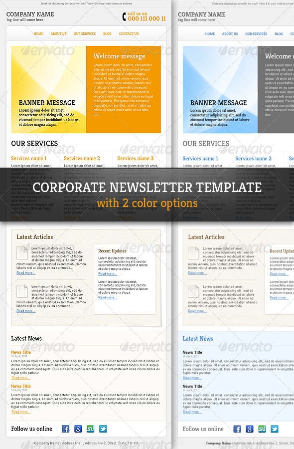 Corporate Professional Email Newsletter Template By R Genesis Graphicriver