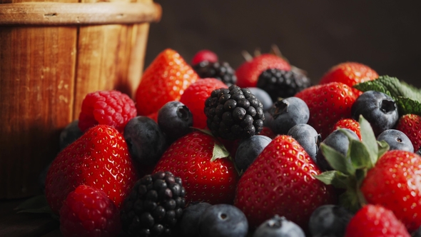 Assortment of Berries Strawberries Blueberries Blackberries Raspberries