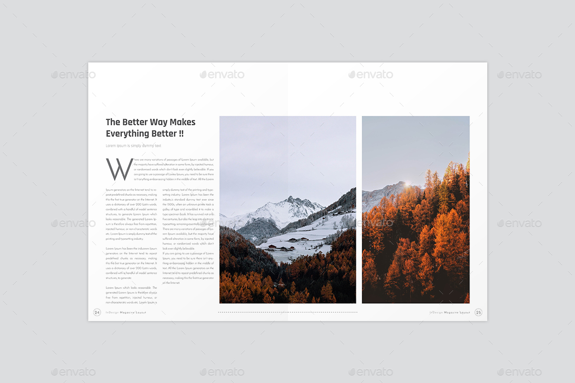 InDesign Minimalist Magazine Layout, Print Templates | GraphicRiver