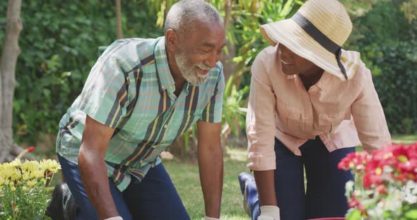 Father and daughter gardening during a sunny day alt