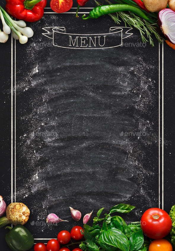 black chalkboard menu