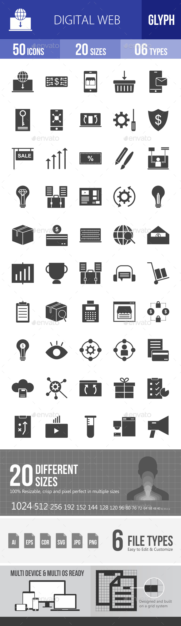 Digital Web Glyph Icons - Icons