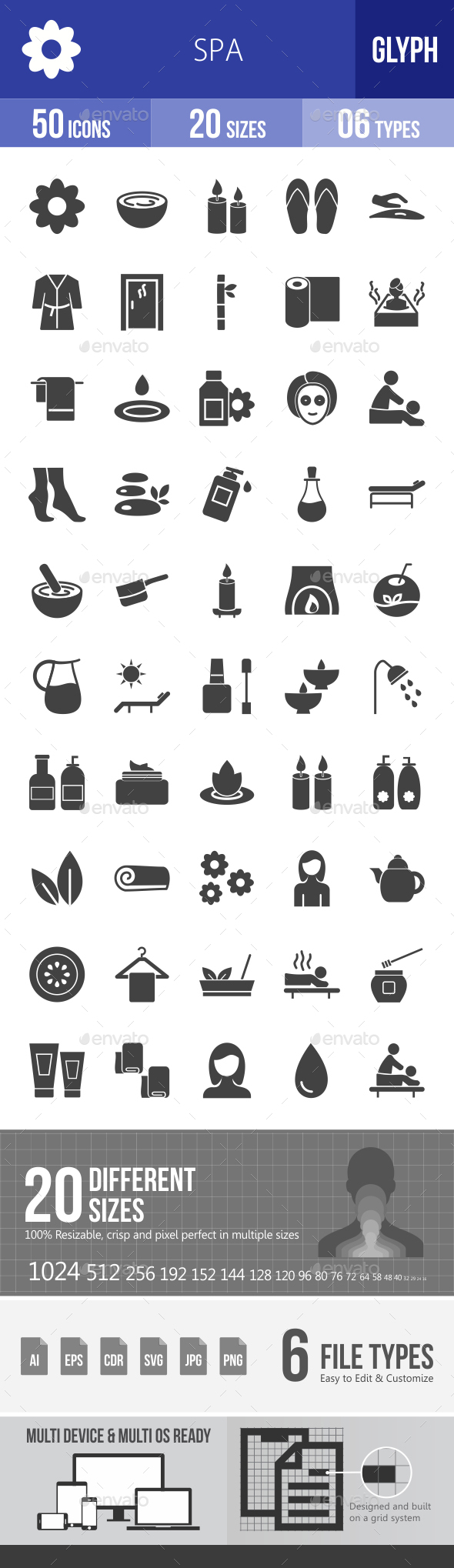 Spa Glyph Icons - Icons