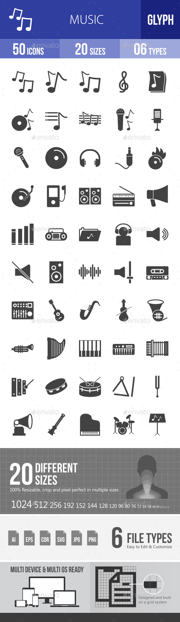 Music Glyph Icons - Icons