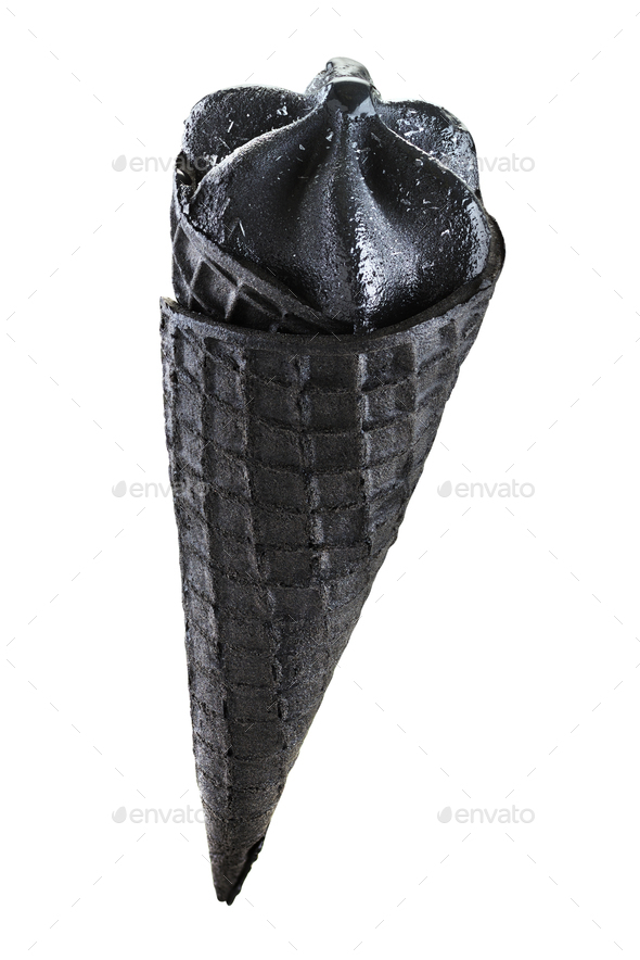 Black charcoal ice cream Stock Photo by Ha4ipuri PhotoDune