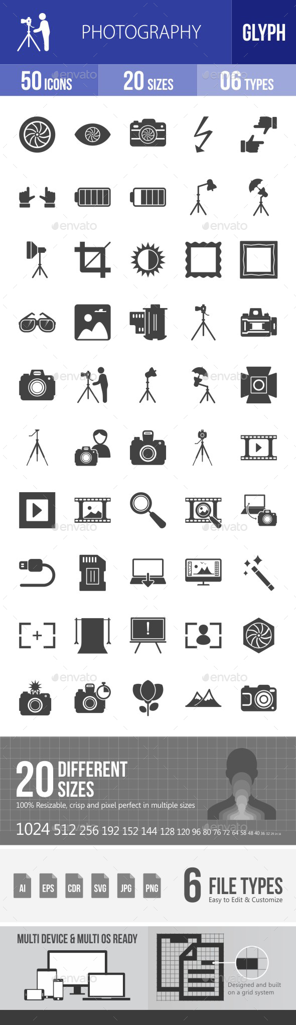 Photography Glyph Icons - Icons