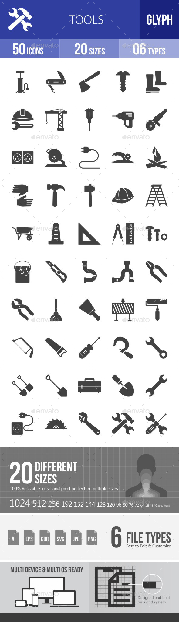 Tools Glyph Icons - Icons
