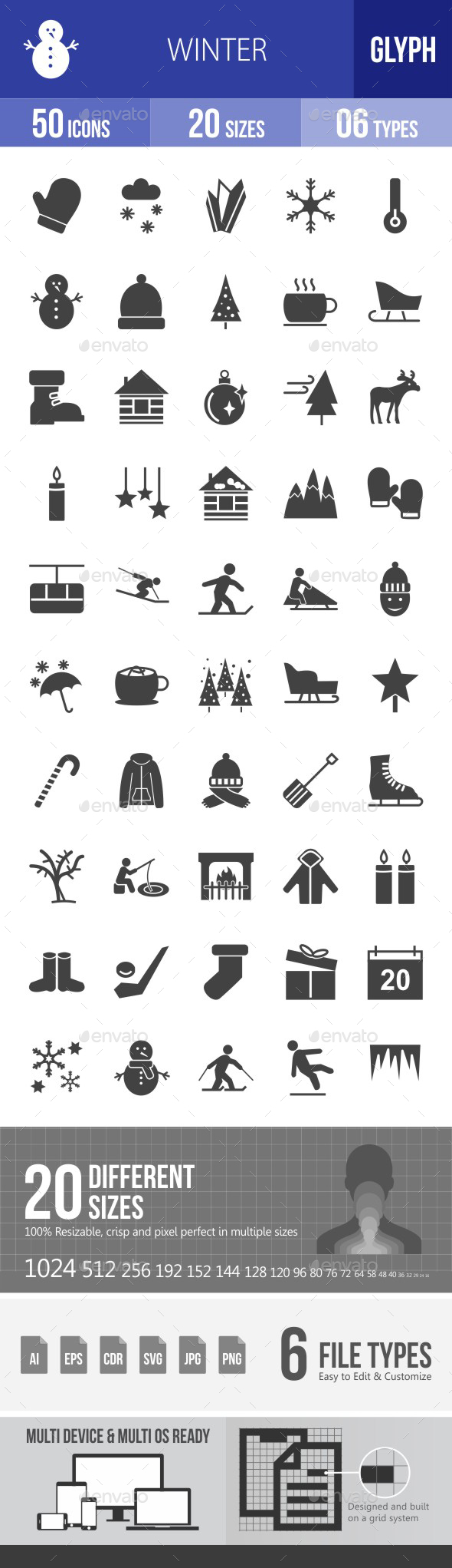 Winter Glyph Icons - Icons