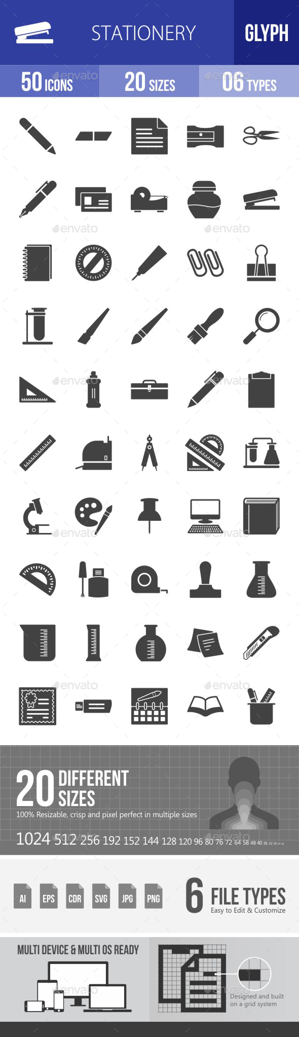 Stationery Glyph Icons - Icons