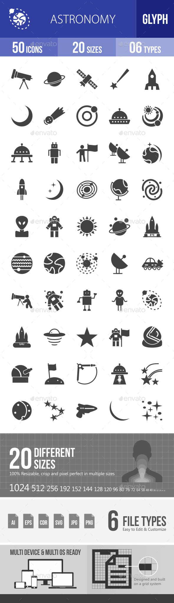 Astronomy Glyph Icons - Icons