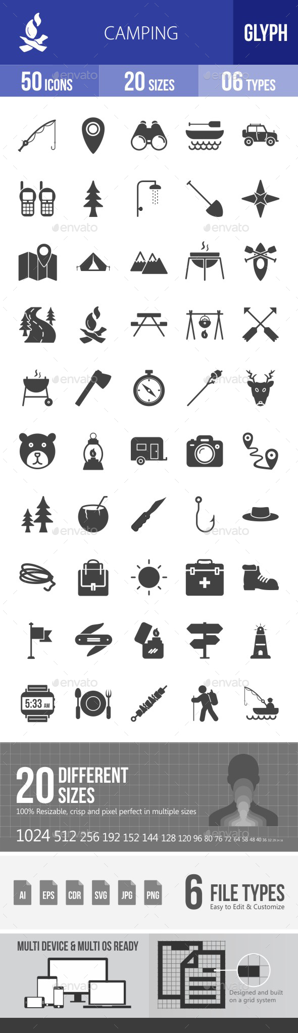 Camping Glyph Icons - Icons