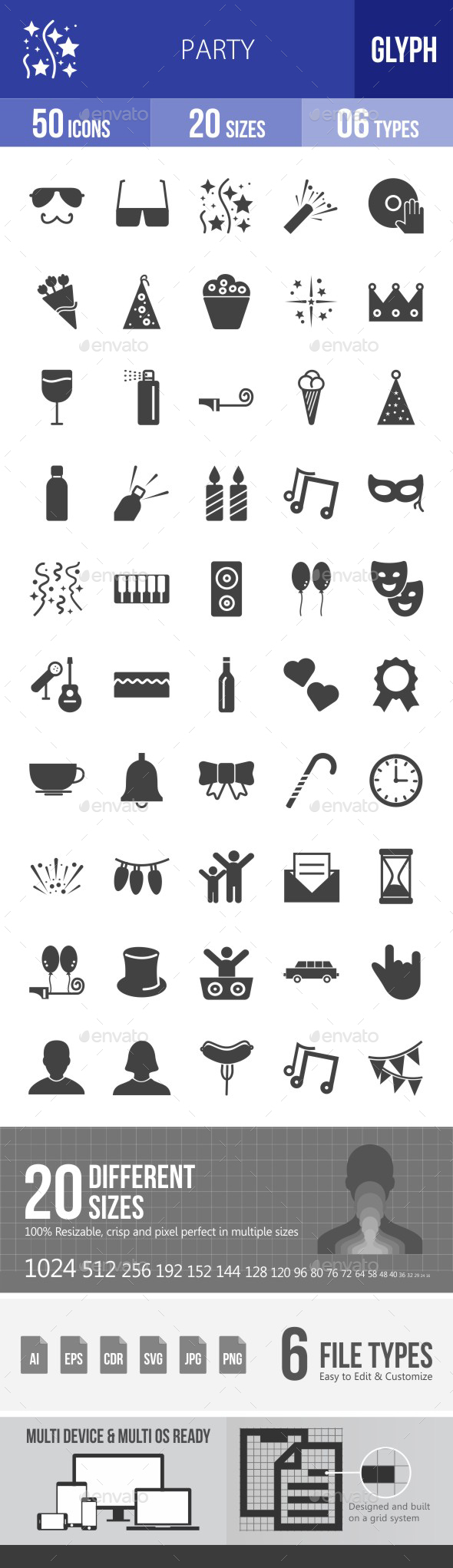 Party Glyph Icons - Icons