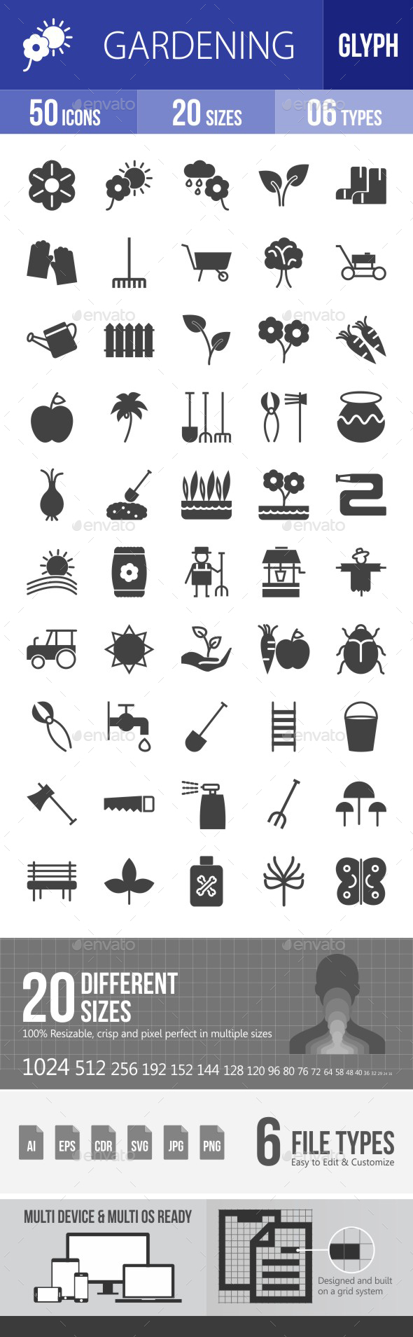Gardening Glyph Icons - Icons